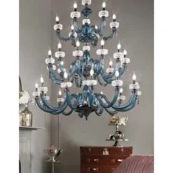 Viadurini Lighting Klassische Kronleuchter-Klassischer Kronleuchter 30 Lichter aus handgefertigtem italienischem Luxusglas - Saline