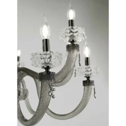 Viadurini Lighting Klassische Kronleuchter-Klassischer Kronleuchter mit 6 Lichtern aus handgefertigtem italienischem Luxusglas - Saline