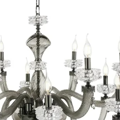 Viadurini Lighting Klassische Kronleuchter-Klassischer Kronleuchter 12 Lichter aus handgefertigtem italienischem Luxusglas - Saline