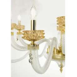 Viadurini Lighting Klassische Kronleuchter-Klassischer Kronleuchter 12 Lichter aus handgefertigtem italienischem Luxusglas - Saline