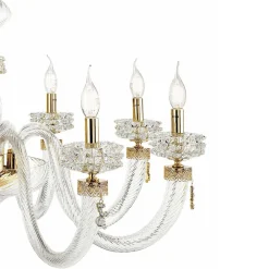 Viadurini Lighting Klassische Kronleuchter-Klassischer Kronleuchter 12 Lichter aus handgefertigtem italienischem Luxusglas - Saline