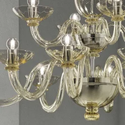 Viadurini Lighting Klassische Kronleuchter-Klassischer Kronleuchter 12 Lichter aus venezianischem Glas Made in Italy - Foscarino