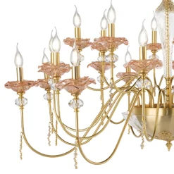 Viadurini Lighting Klassische Kronleuchter-Klassischer Kronleuchter mit 18 Lichtern aus Glas, Kristall und Luxusmetall - Flandern