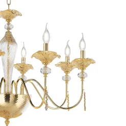 Viadurini Lighting Klassische Kronleuchter-Klassischer Kronleuchter mit 18 Lichtern aus Glas, Kristall und Luxusmetall - Flandern