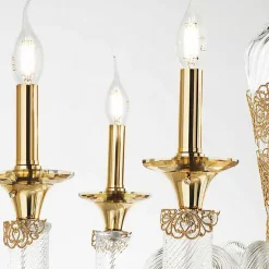 Viadurini Lighting Klassische Kronleuchter-Klassischer Kronleuchter 12 Lichter aus handwerklichem Glas und Kristallen - Magrena