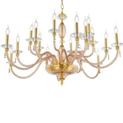 Viadurini Lighting Klassische Kronleuchter-Klassischer Kronleuchter mit 18 Lichtern aus mundgeblasenem Glas und Handdetails - Phaedra