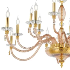 Viadurini Lighting Klassische Kronleuchter-Klassischer Kronleuchter mit 18 Lichtern aus mundgeblasenem Glas und Handdetails - Phaedra