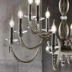 Viadurini Lighting Klassische Kronleuchter-Klassischer Kronleuchter mit 18 Lichtern aus mundgeblasenem Glas und Handdetails - Phaedra