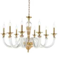 Viadurini Lighting Klassische Kronleuchter-Klassischer Kronleuchter mit 8 Lichtern aus handwerklichem Glas und Kristallen - Magrena