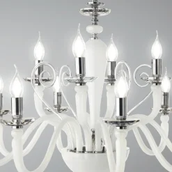 Viadurini Lighting Klassische Kronleuchter-Klassischer Kronleuchter mit 12 Lichtern aus handgefertigtem Glas und Kristall - Mariangela