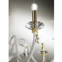 Viadurini Lighting Klassische Kronleuchter-Klassischer Kronleuchter mit 12 Lichtern aus mundgeblasenem Glas und Handdetails - Phaedra