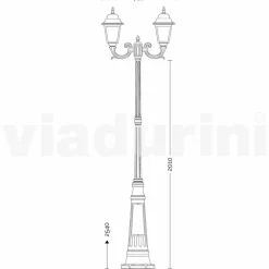 Viadurini Lighting Gartenlampion-Klassischer Laternenpfahl für den Außenbereich aus Aluminium, hergestellt in Italien, Aquilina
