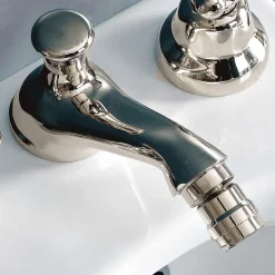 Viadurini Taps Bidetarmaturen-Klassischer 3-Loch-Bidethahn mit Messingablauf Made in Italy - Ercolina