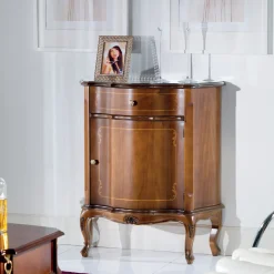 Viadurini Classic Kommoden-Klassischer Nachttisch Tür und Schublade aus Holz mit Intarsien Made in Italy - Leonor