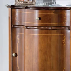Viadurini Classic Kommoden-Klassischer Nachttisch Tür und Schublade aus Holz mit Intarsien Made in Italy - Leonor