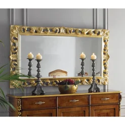 Viadurini Classic Wandspiegel-Klassischer rechteckiger Spiegel aus Blattgoldholz, hergestellt in Italien - Denver