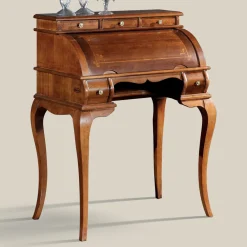 Viadurini Classic Anrichte-Klassischer Schreibtisch 5 Schubladen aus Holz und Intarsien Made in Italy - Hastings