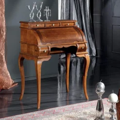 Viadurini Classic Anrichte-Klassischer Schreibtisch 5 Schubladen aus Holz und Intarsien Made in Italy - Hastings