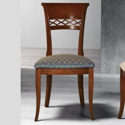 Viadurini Living Klassische Stühle-Klassischer Stuhl aus Buchenholz mit verzierter Rückenlehne und Stoff - Milissa