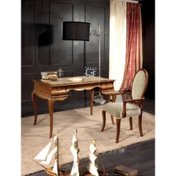 Viadurini Classic Klassische Stühle-Klassischer Stuhl aus Holz und Stoff mit oder ohne Armlehnen Made in Italy - Ellie