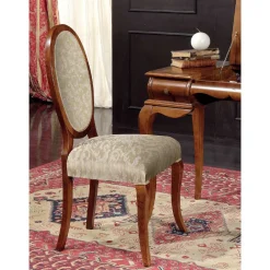 Viadurini Classic Klassische Stühle-Klassischer Stuhl aus Holz und Stoff mit oder ohne Armlehnen Made in Italy - Ellie