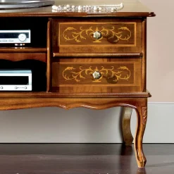 Viadurini Classic Tv-Möbel-Klassischer TV-Ständer aus Walnussholz 4 Schubladen Made in Italy - Prince