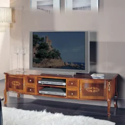 Viadurini Classic Tv-Möbel-Klassischer TV-Ständer aus Holz mit Intarsien Made in Italy - Katerine
