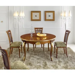 Viadurini Classic Klassische Stühle-Klassischer Walnussholzstuhl mit gepolstertem Sitz Made in Italy - Barock