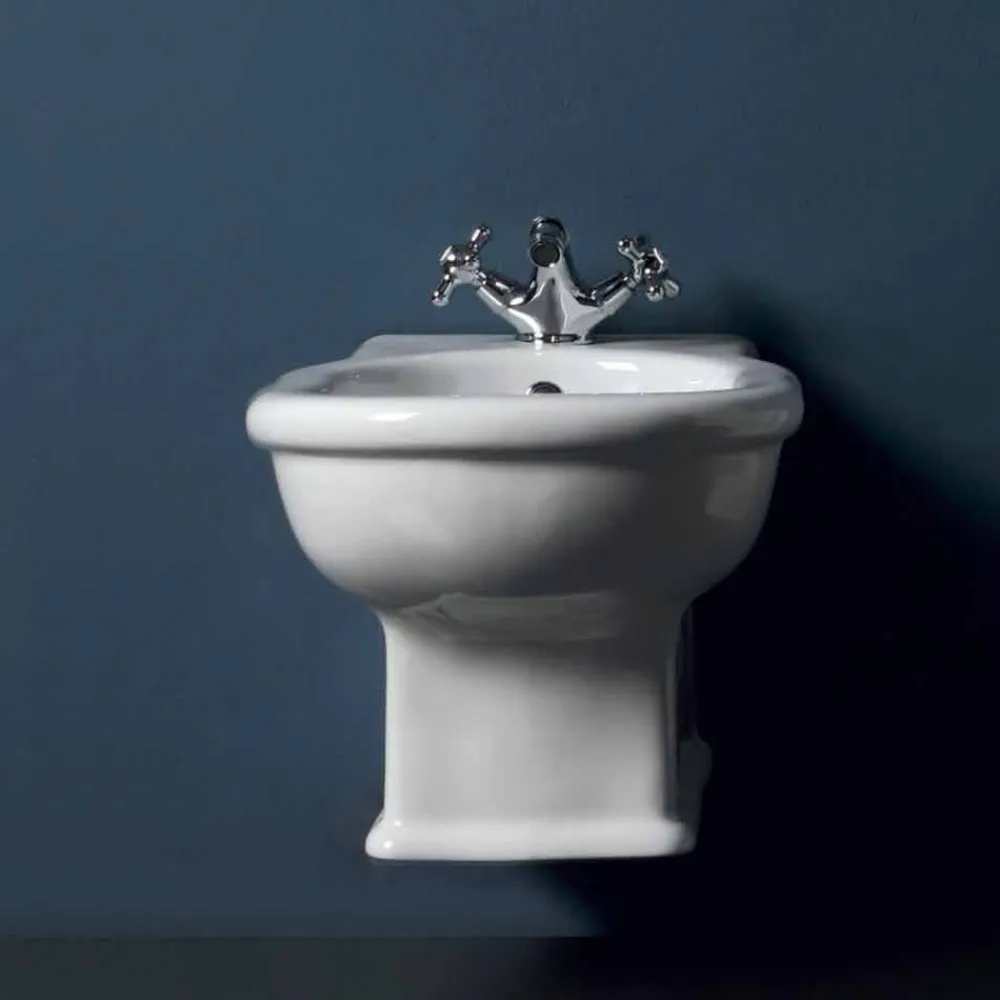 Viadurini Bathroom Bidet-Klassisches hängendes Bidet, weiße Keramik Style 54x36 made in Italy