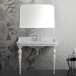 Viadurini Bathroom Keramikwaschbecken-Klassisches Konsolenwaschbecken aus Keramik L 104 cm Made in Italy - Wollie