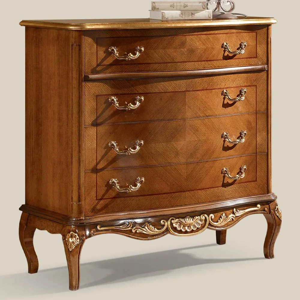 Viadurini Classic Anrichte-Klassisches Wohnzimmer-Sideboard aus weißem Holz oder Nussbaum Made in Italy - Chantilly