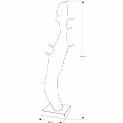 Viadurini Bathroom Garderobenständer|Badetuchhalter-Kleiderständer mit Struktur und Haken aus massivem Teakholz - Tanne
