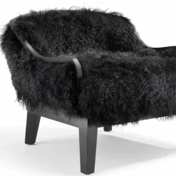 Viadurini Living Moderne Sessel-Kleiner Sessel aus Leder und schwarzem Fell, made in Italy Design Eli