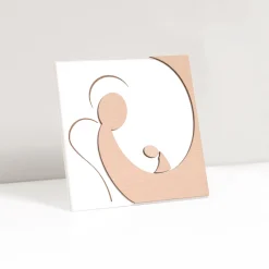 Viadurini Decor Religiöse Bilder-Kleines Bild mit der Darstellung des Mutterengels mit Lasergravur, hergestellt in Italien – Augustina