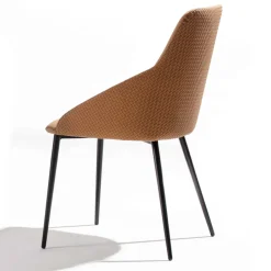 Viadurini Living Moderne Stühle-Öko-Ledersessel mit verzierter Rückenlehne und schwarzer Metallbasis, 2 Stück - Nima