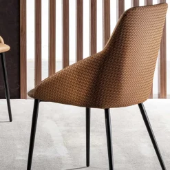 Viadurini Living Moderne Stühle-Öko-Ledersessel mit verzierter Rückenlehne und schwarzer Metallbasis, 2 Stück - Nima