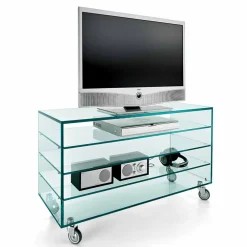 Viadurini Night Design Kommoden-Kommode aus extraklarem Glas mit sechs Schubladen aus weißem Holz Made in Italy - Ganzo