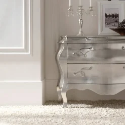 Viadurini Night Design Kommoden-Kommode aus Massivholz mit Blattsilber-Finish, hergestellt in Italien – Brügge