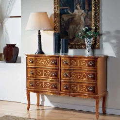 Viadurini Classic Kommoden-Kommode im klassischen Stil aus Holz mit 6 Schubladen Made in Italy - Elegant