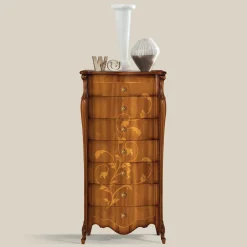 Viadurini Classic Kommoden-Kommode mit 7 Schubladen aus Walnussholz mit Intarsien Made in Italy - Commodus