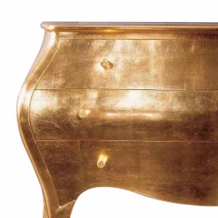 Viadurini Living Kommoden-Kommode mit 3 Schubladen aus goldfarbenem Massivholz,made Italy Giotto