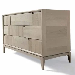 Viadurini Living Kommoden-Kommode mit 3 Schubladen, massives Nussholz, modernes Design, Nino