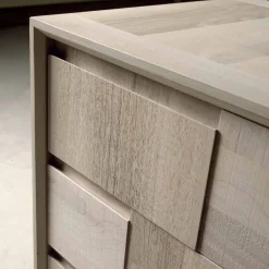 Viadurini Living Kommoden-Kommode mit 3 Schubladen, massives Nussholz, modernes Design, Nino