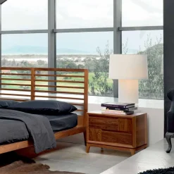 Viadurini Living Kommoden-Kommode mit 2 Schubladen, massives Nussholz, modernes Design, Nino