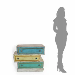 Viadurini Living Kommoden-Kommode mit farbigen Schubladen und Keramikknöpfen Made in Italy - Hendriks