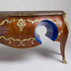 Viadurini Living Kommoden-Kommode mit Platte aus Marmor, Dekorationen aus Messing, Design Gildo