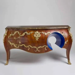 Viadurini Living Kommoden-Kommode mit Platte aus Marmor, Dekorationen aus Messing, Design Gildo