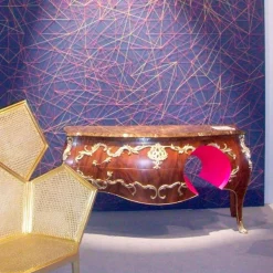 Viadurini Living Kommoden-Kommode mit Platte aus Marmor, Dekorationen aus Messing, Design Gildo