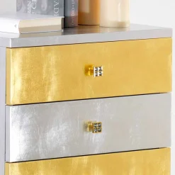 Viadurini Living Kommoden-Kommode Silber im Scandinavian Style mit 4 Schubladen Gold und Silber Etty