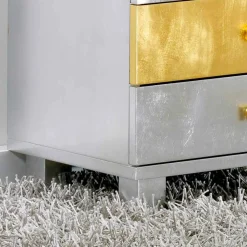 Viadurini Living Kommoden-Kommode Silber im Scandinavian Style mit 4 Schubladen Gold und Silber Etty